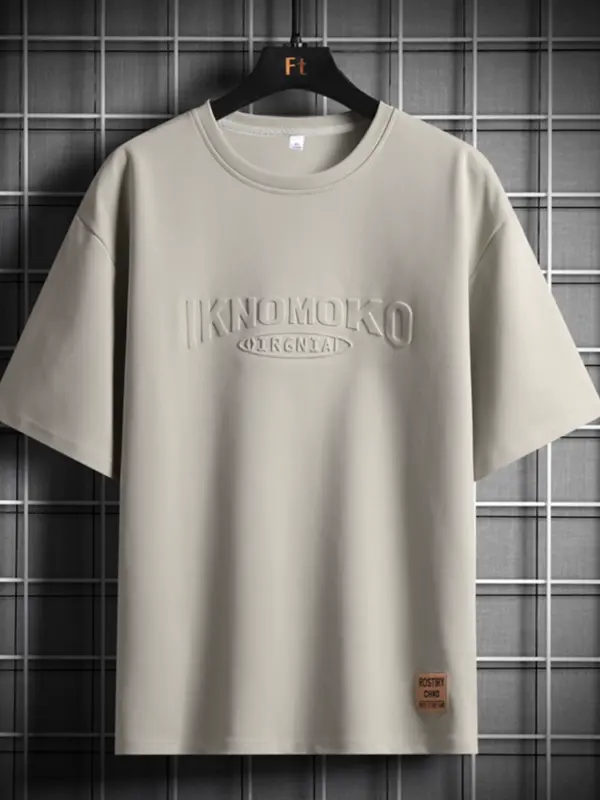 Big belly short-sleeved men's summer 2025 new loose plus fat plus size long-sleeved T-shirt clothes fat men's clothing - Image 3
