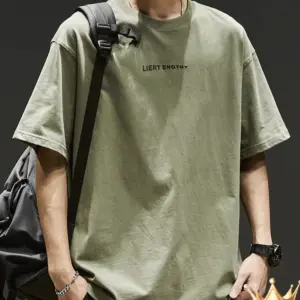 Short-sleeved T-shirt men's Japanese simple pure cotton heavy men's loose trendy and versatile American casual tops in summer