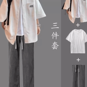 Summer short-sleeved shirt men's casual suit men's new handsome high-end men's summer clothes with men's clothing