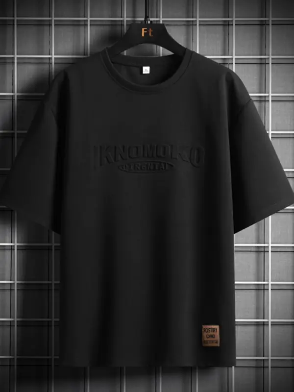 Big belly short-sleeved men's summer 2025 new loose plus fat plus size long-sleeved T-shirt clothes fat men's clothing - Image 2