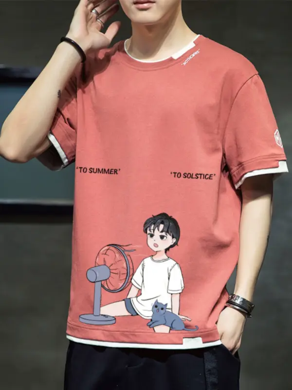 NASA jointly-branded summer pure cotton short-sleeved T-shirt for men's trendy brand loose T-shirt new style for men's half-sleeved summer clothes - Image 2